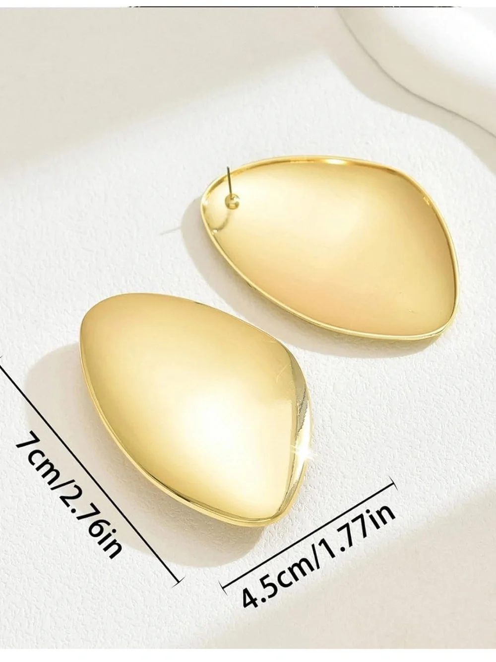Gold color Organic-Shaped Statement Earrings -